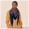 Best Hermes fun horsehead cashmere silk Shawl 140 Navy blue