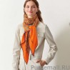 Copy Hermes fun horsehead cashmere silk Shawl 140 Orange