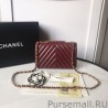 7 Star Mini Chevron Statement Flap Bag A91586 Claret