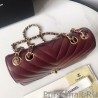 7 Star Mini Chevron Statement Flap Bag A91586 Claret