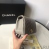 Knockoff Mini Chevron Statement Flap Bag A91586 Gray