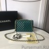 UK Mini Chevron Statement Flap Bag A91586 Green