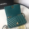 UK Mini Chevron Statement Flap Bag A91586 Green