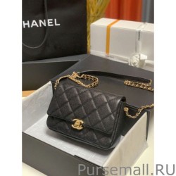 Copy Mini Flap Bag Metallic bag AS3103 Black