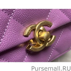 Luxury Mini Flap Bag Metallic bag AS3103 Purple