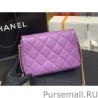 Luxury Mini Flap Bag Metallic bag AS3103 Purple