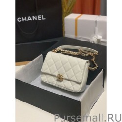 Replicas Mini Flap Bag Metallic bag AS3103 White