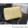 Replicas Mini Flap Bag Metallic bag AS3103 Yellow