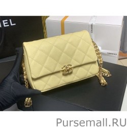 Replicas Mini Flap Bag Metallic bag AS3103 Yellow