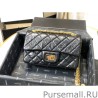 1:1 Mirror Mini Reissue 2.55 Graffiti Croc Embossed Flap Bag Black