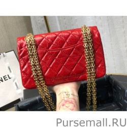 Luxury Mini Reissue 2.55 Graffiti Croc Embossed Flap Bag Red