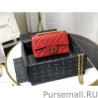 Luxury Mini Reissue 2.55 Graffiti Croc Embossed Flap Bag Red