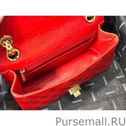 Luxury Mini Reissue 2.55 Graffiti Croc Embossed Flap Bag Red