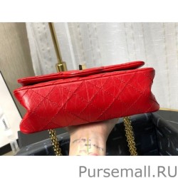 Luxury Mini Reissue 2.55 Graffiti Croc Embossed Flap Bag Red