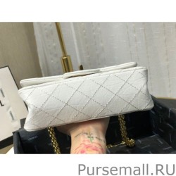 Designer Mini Reissue 2.55 Graffiti Croc Embossed Flap Bag White