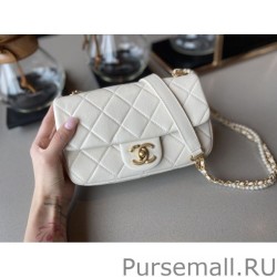 7 Star New Mini Crystal Pearls Chain Bag AS2210 White