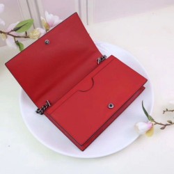 Wholesale Embossed GG Leather Chain Bag Red 421850 Red