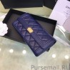 Replica Boy A80286 Caviar Leather Long Wallet Blue