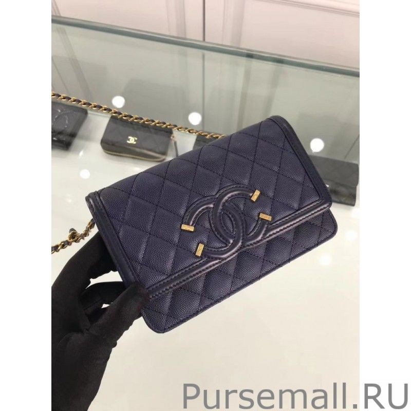 UK CC Filigree Wallet On Chain Blue