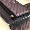 1:1 Mirror Chevron Long Wallet A31506 Black