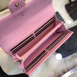 Top Chevron Long Wallet A31506 Pink