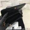 Perfect Chevron V Stitch Chain Wallet Leather A33814 Black