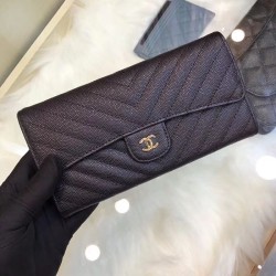 Top Quality Long Wallet Caviar Leather A31506 Black
