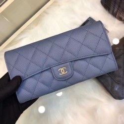 Replica Long Wallet Caviar Leather A31506 Blue