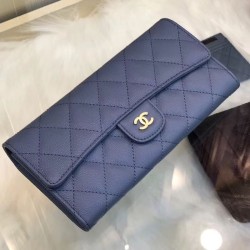 Replica Long Wallet Caviar Leather A31506 Blue