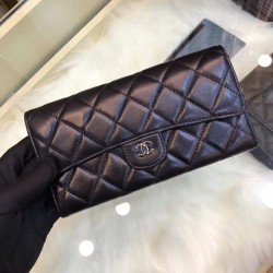 Top Quilted Lambskin Leather Long Wallet A31506