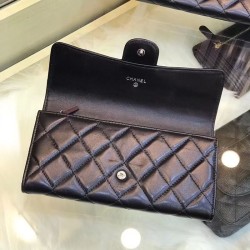 Top Quilted Lambskin Leather Long Wallet A31506