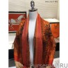 High Hermes Sky Horse Check Cashmere Long Scarf 110 x 200 Orange
