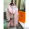 UK Hermes Wide Horses cashmere scarf 32 x 180 Pink