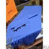 Top Quality Hermes Wide Horses cashmere scarf 32 x 180 Blue