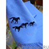 Top Quality Hermes Wide Horses cashmere scarf 32 x 180 Blue