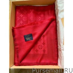 Designer Red Monogram Shawl M72237