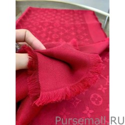 Designer Red Monogram Shawl M72237