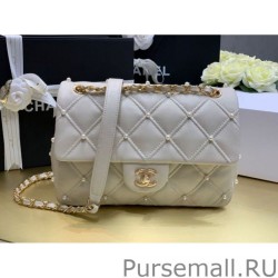 Copy Quilted With Pearl Bag AS1202 White