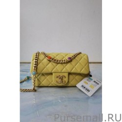 Designer Resin Flap Bag AS2380 Yellow