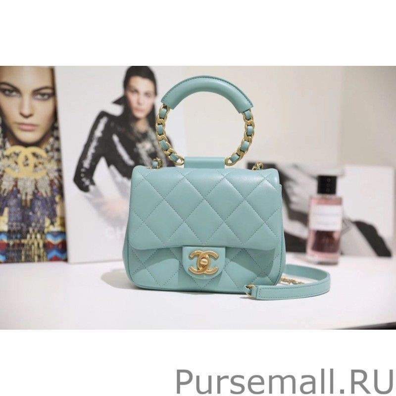 Fashion Small Circular Handle Bag AS1357 Blue