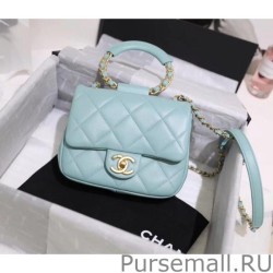 Fashion Small Circular Handle Bag AS1357 Blue