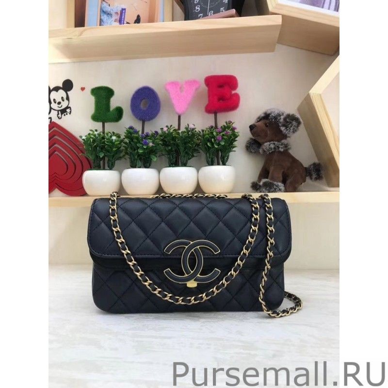 Top Small Enamel CC Flap Bag A57275 Blue