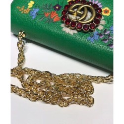 Replicas Embroidered small shoulder bag 499617 Green