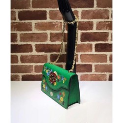 Replicas Embroidered small shoulder bag 499617 Green