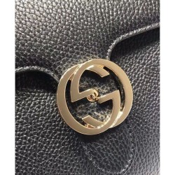 Copy Interlocking Gg Large Leather 510306 Black