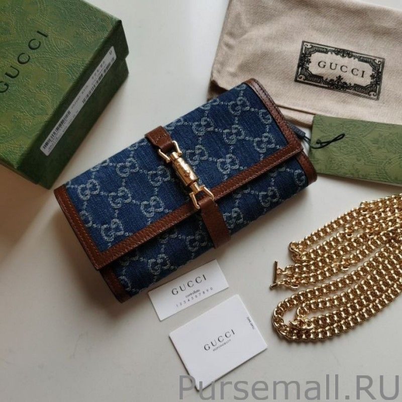 1:1 Mirror Jackie 1961 Chain Wallet 652681 Blue