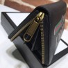 High Quality Print leather Zip around wallet 496317 Black