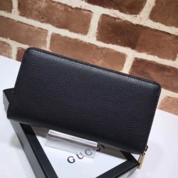 High Quality Print leather Zip around wallet 496317 Black