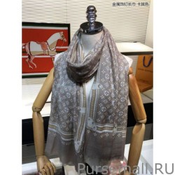 Luxury Studdy Denim Monogram Shawl Khaki