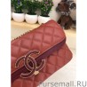 High Quality Small Enamel CC Flap Bag A57275 Claret